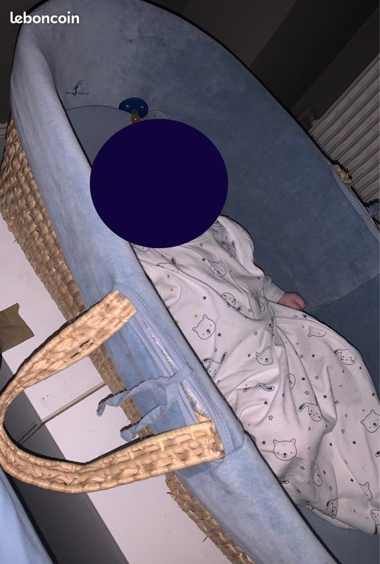 Couffin nouveau né - bleu - bon état (image 4)