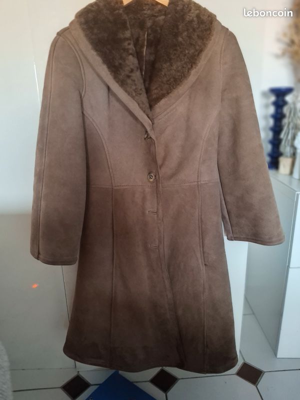 Manteau peau retournée vintage (image 1)