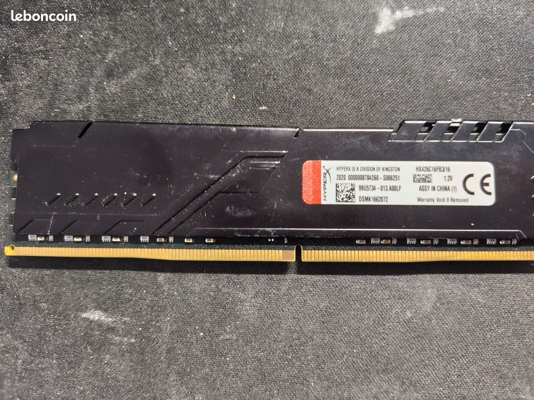 Barrette RAM Kingston HyperX Fury DDR4 - 16 Go - 2666 MHz - Testée et validée (image 2)