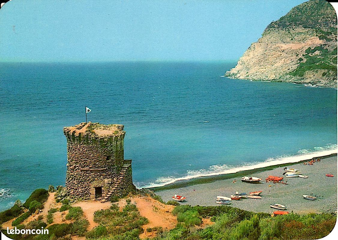 Corse - Albo - Plage du Cap Corse et Tour Génoise - Editions Mouflon - Carte Postale (image 1)