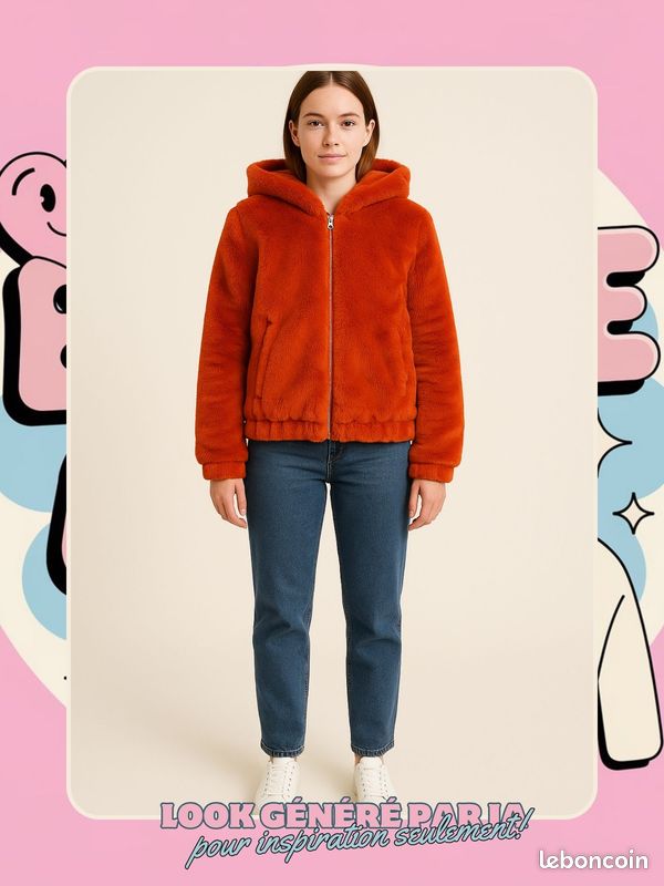 Haute Acorn Veste En Fourrure Rouge Veste En Fausse Fourrure Rouge