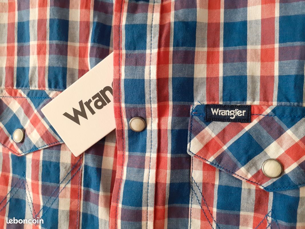 Chemise à carreaux Wrangler chemisette à manches courtes pour homme taille M (image 6)