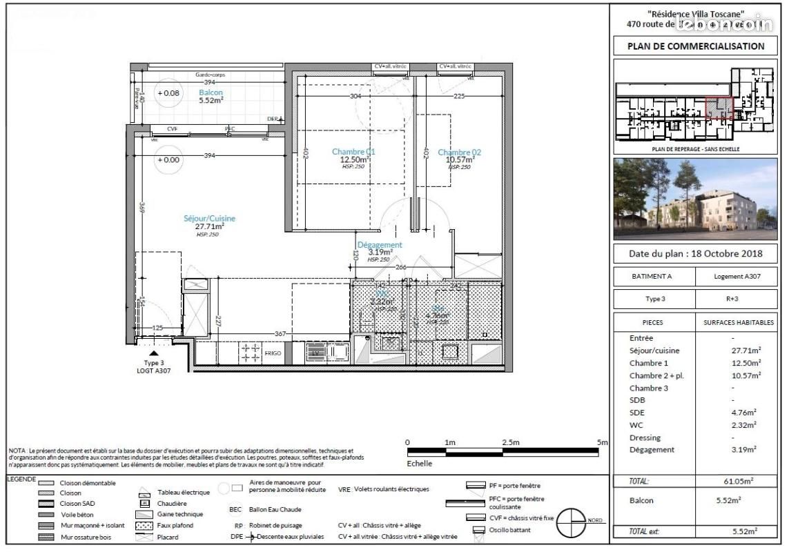 Appartement a louer vertou - 3 pièce(s) - 61 m2 - Surfyn
