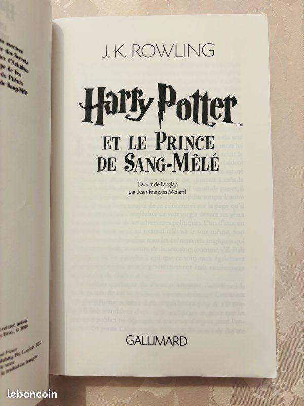 Harry Potter et le Prince de sang mêlé de J.K. Rowling aux éditions Gallimard. Volume 6 (image 3)
