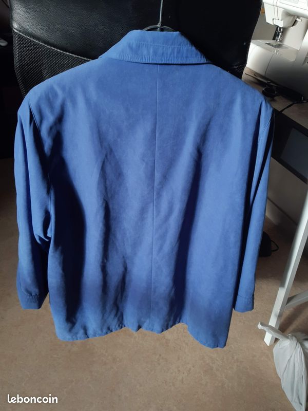 Veste Femme Bleue Taille 46 - Marque Goff Champion - Style Parka Mi-longue - Velours - Occasion Très Bon état