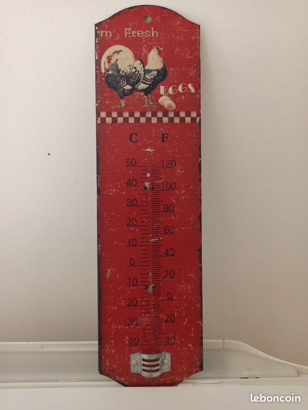 Thermomètre Mural Ancien – Bois Et Aluminium, Fabriqué En France, Poids 160g (occasion)
