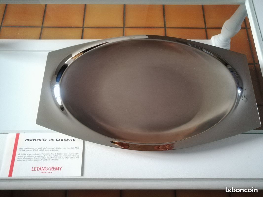 Plateau ovale inox Alessi Italy J.Hoffmann 1923-2003