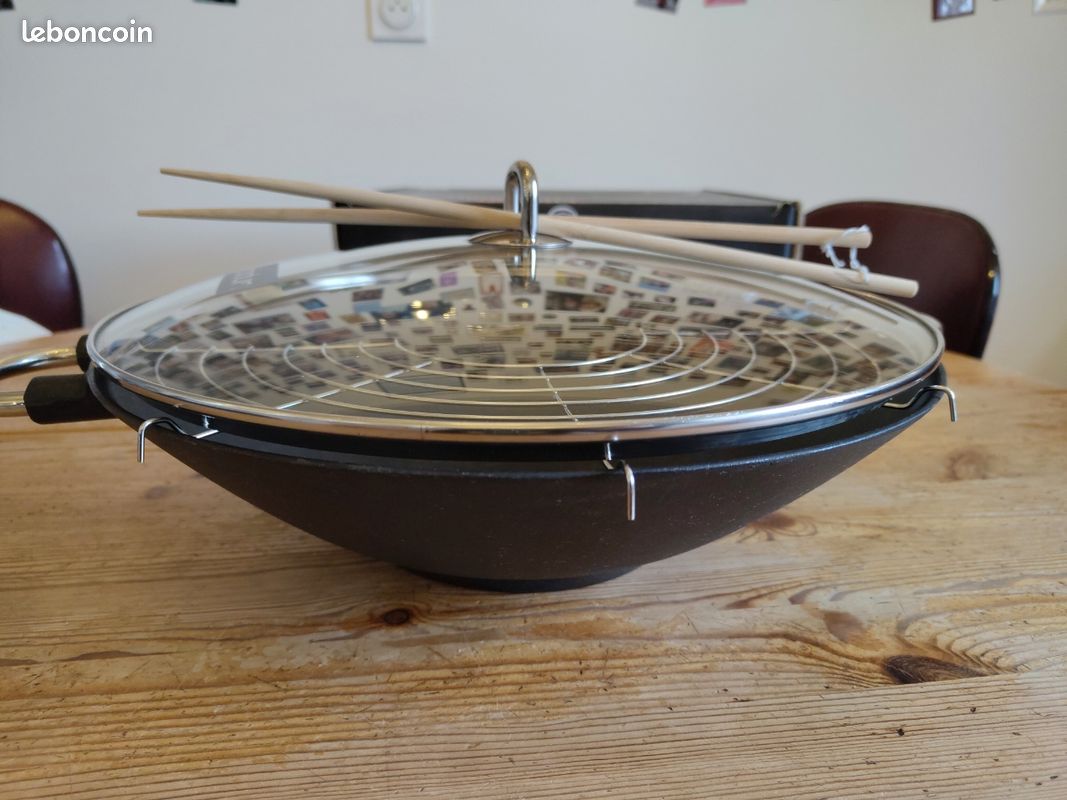 Wok BODUM Fonte 37 Cm Orange Avec Couvercle - Occasion