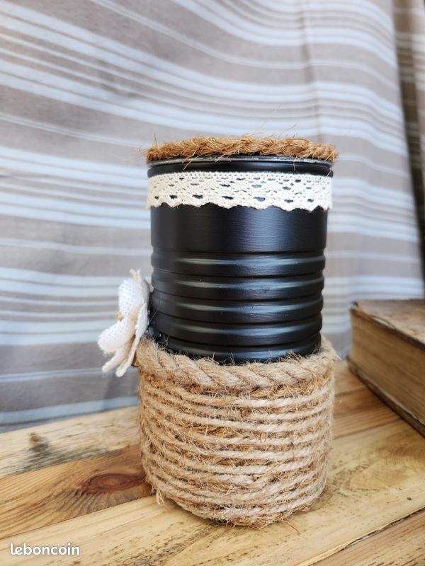 Boite de rangement décorative en métal et corde de jute (image 5)