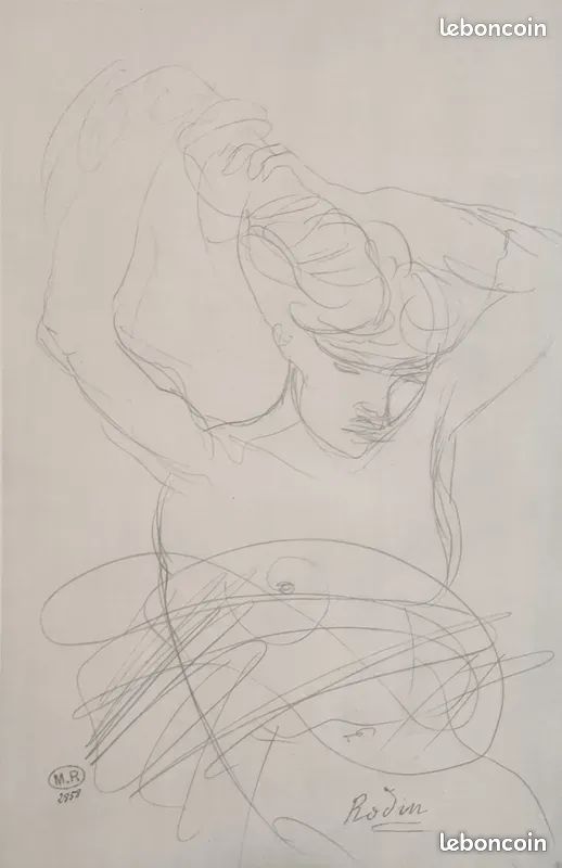 Nu au chignon – Héliogravure – d’après Auguste Rodin (image 1)