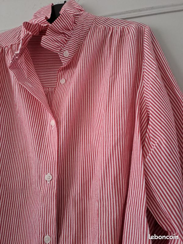 Chemise Rayée Rose Froissée Marlboro Classics - Taille S, Coton Mélangé - Occasion Excellent état