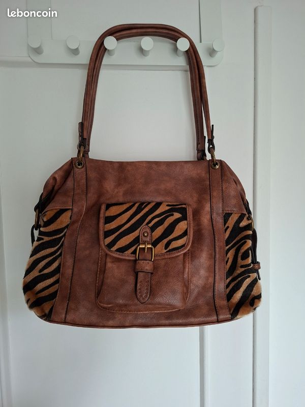Sac à Main MANDOLINE - Réf. N18 AF, Bleu Marine, Synthétique, Bandoulière - Neuf Sans étiquette