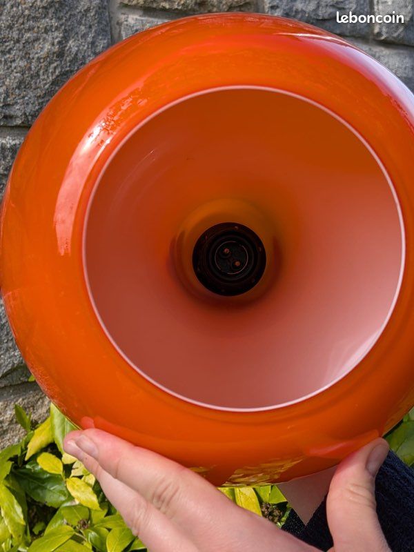 Luminaire vintage double opaline orange (image 2)
