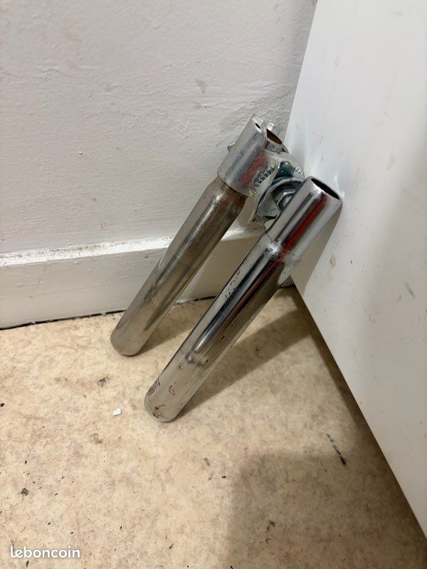 Tige De Selle Vélo Ancienne - Aluminium - Diamètre 25 Mm - Argenté