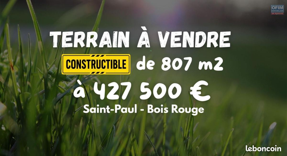 Terrain 807 m² Saint Paul · à Saint-Paul · 427 500 €
