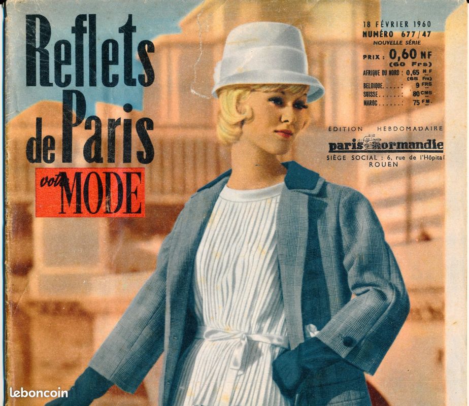 Ancien Patron De Chemise De Nuit T44 – Votre Mode Reflets De Paris, Années 1960, Occasion