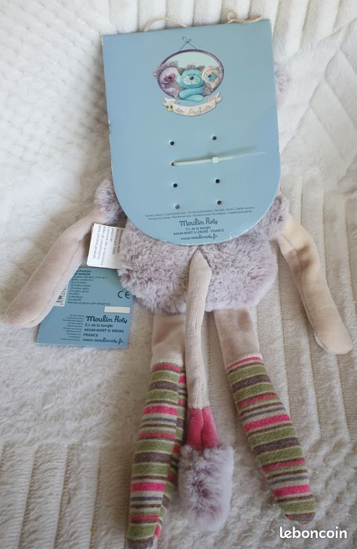 DOUDOU peluche CHAT Minoucha gris LES PACHATS MOULIN ROTY NEUF (image 2)
