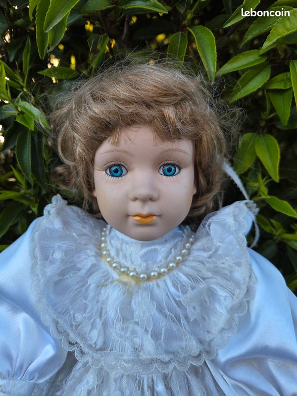 Robe De Poupée Ancienne - Vêtement Vintage Pour Poupée Collection