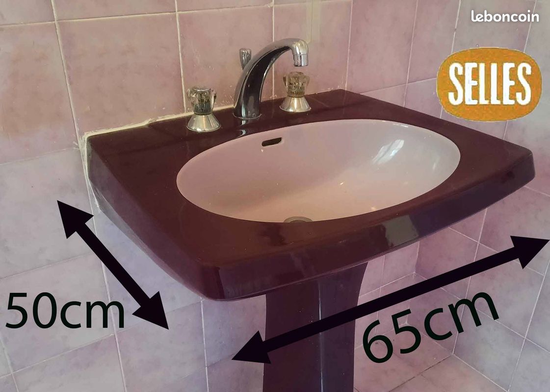 Lavabo SELLES modèle Chambord - style vintage années 70's (image 3)