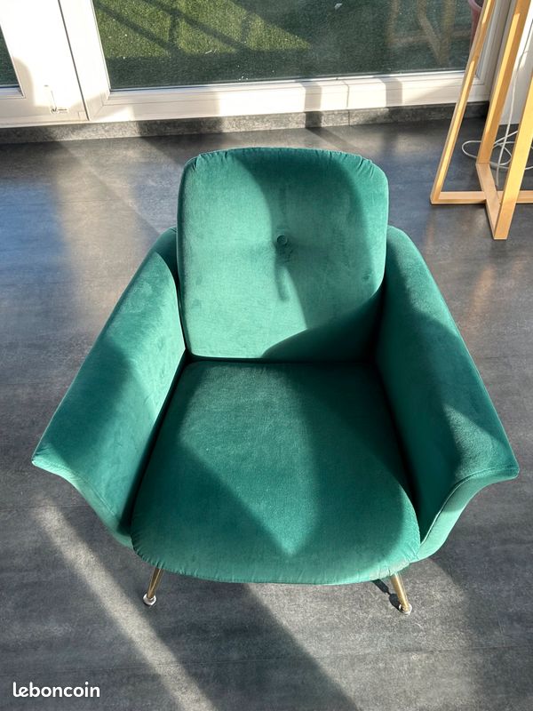 Fauteuil velours vert neuf La Redoute Intérieurs (image 5)