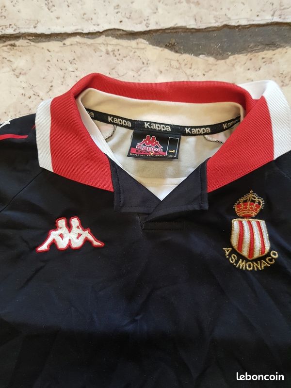 Maillot AS Monaco 2000-2001 Kappa - Riise #3 - Taille XL (Très Bon état, Manque Sponsor)