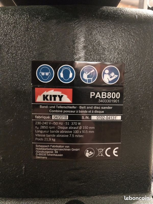 Combiné Ponceur Stationnaire à Bande Et à Disque PEUGEOT Energysand 200asp 500w 69540394