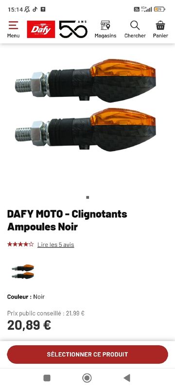 Dafy Moto - Mini Clignotants Led Noir