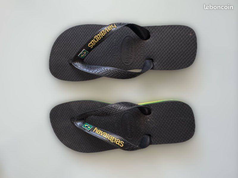 Tongs Havaianas Brasil Logo – Noir – Pointure 33/34 (image 1)