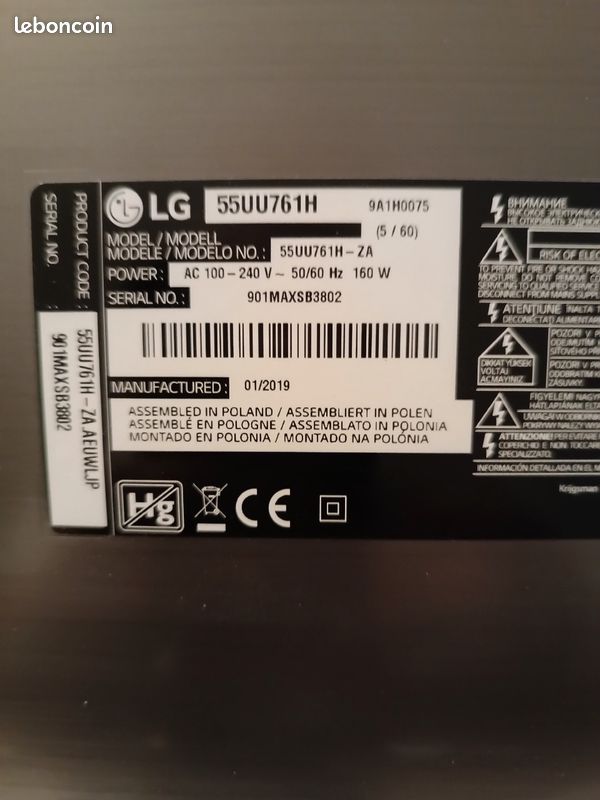 Carte mère LG 55uu761 (image 1)