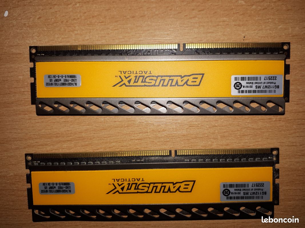 Barrettes de RAM 2X4GO Ballistix DDR3 (image 1)