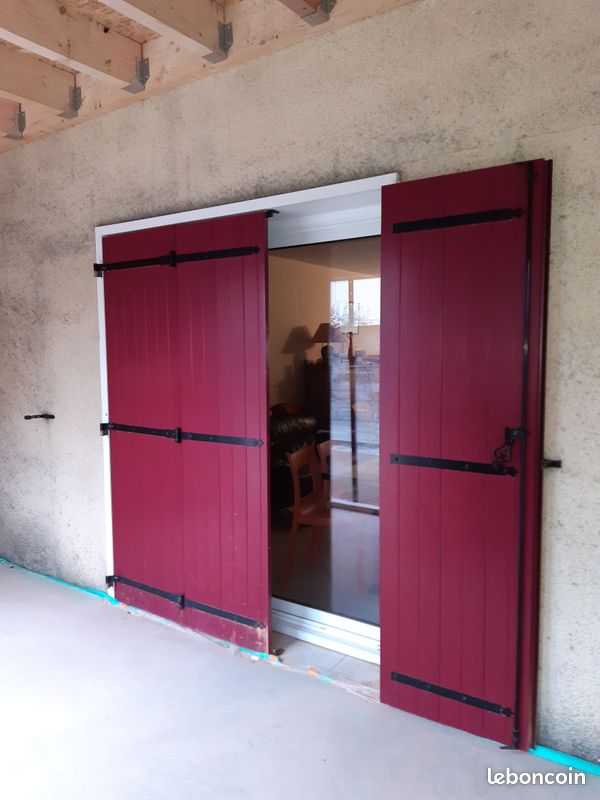 Volets battants alu renforcé 180cm rouges (image 2)