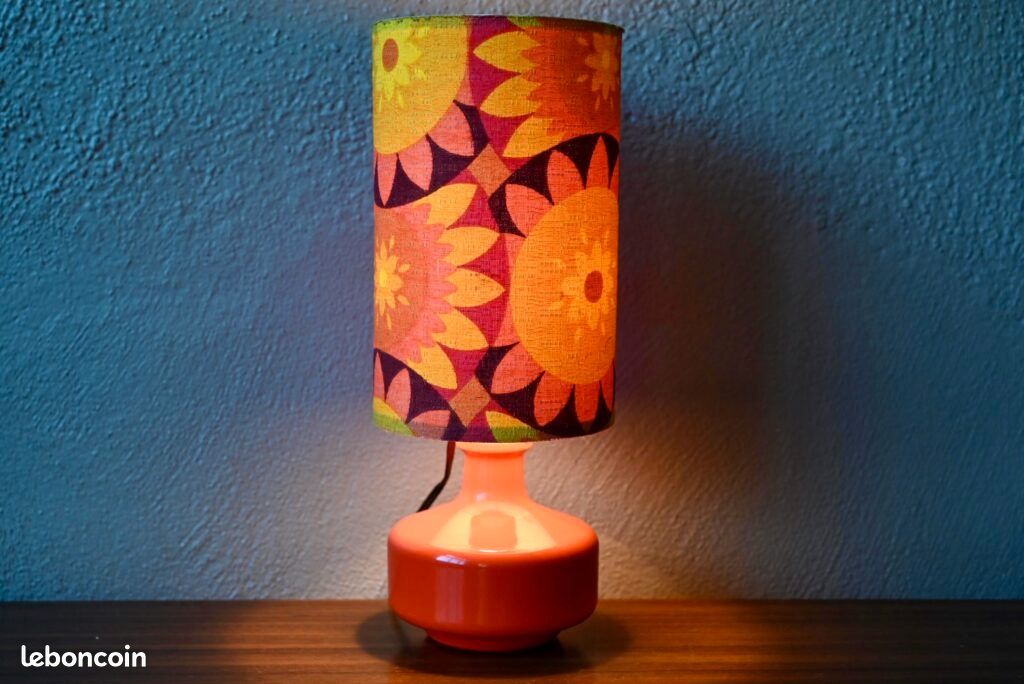 Lampe LIVAL architecte orange modèle P12 Finlande vintage 1970 - Décoration
