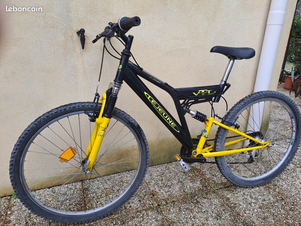 VTT Lejeune 26 Pouces – Vélo Tout Terrain Double Suspension, Rouge, 6 Vitesses