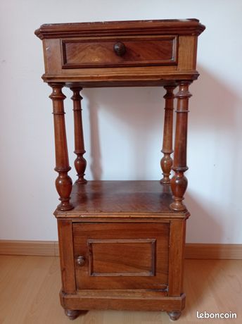 Table de nuit chevet bois relookée dp 0122n003 ancienne vintage