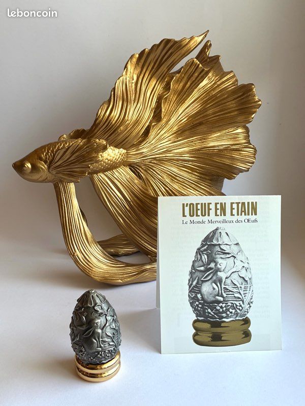 Œuf Franklin Mint en étain plein (1988) - Collection « Treasury of Eggs » (image 2)