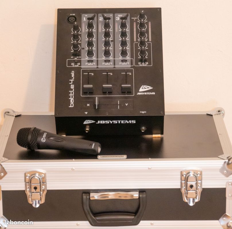 Table De Mixage DJ JB Systems Battle4 USB - 4 Canaux Avec Entrées Phono, Ligne, USB Et Micro