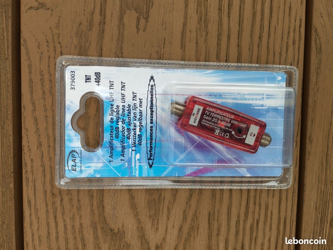 Elap Amplificateur De Ligne TNT 40 DB 379003 - Améliorez Votre Réception Télé