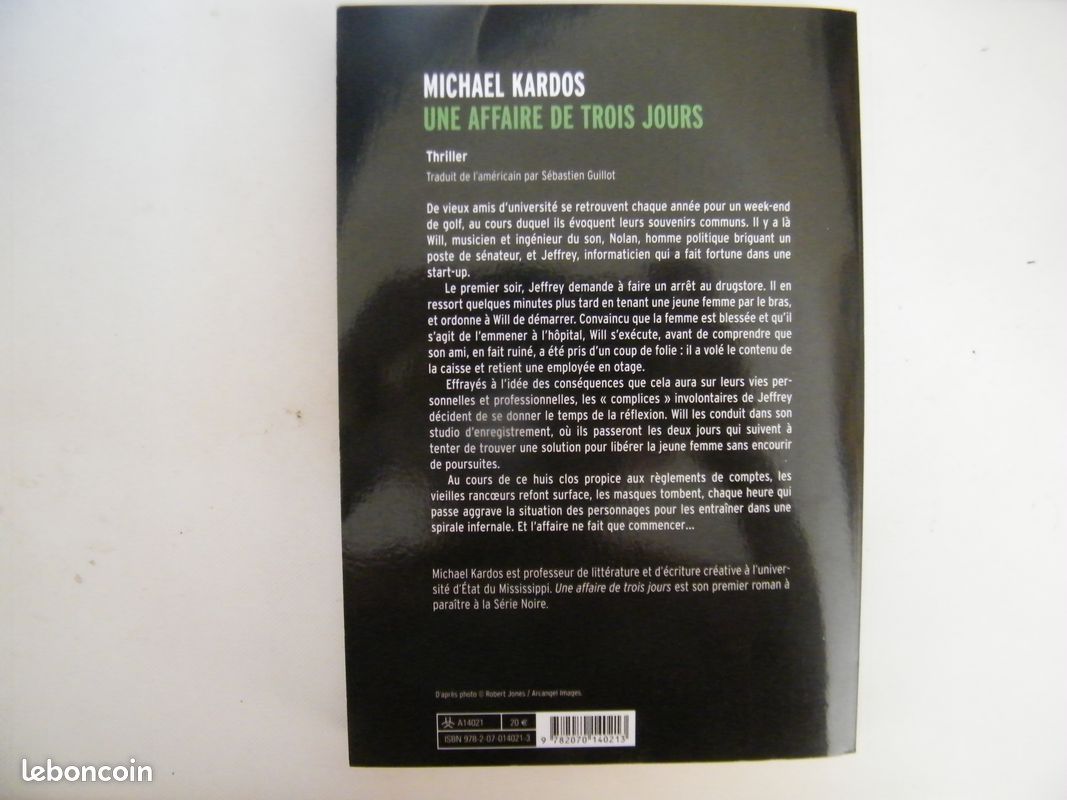 Livre UNE AFFAIRE DE TROIS JOURS (image 2)