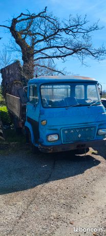 Bus Renault SG2 En Tôle 24 Cm - Bleu, Métal, Miniature De Récupération, D'occasion