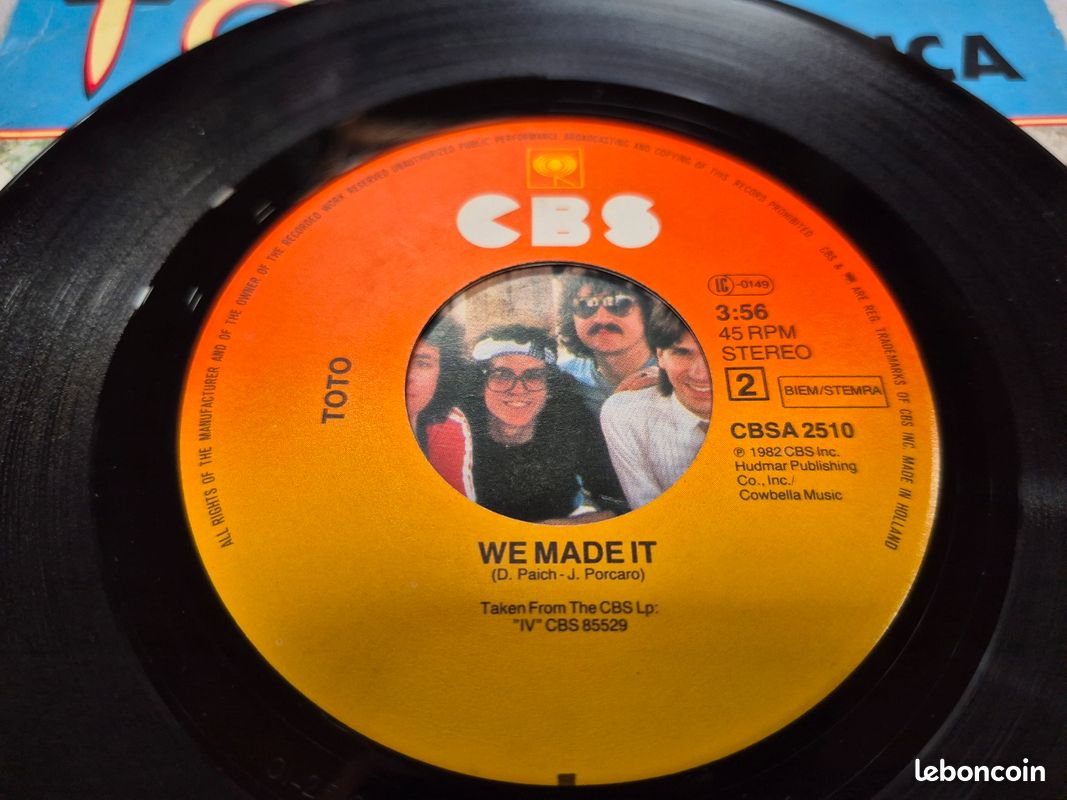 Vinyle 45t Toto (image 6)