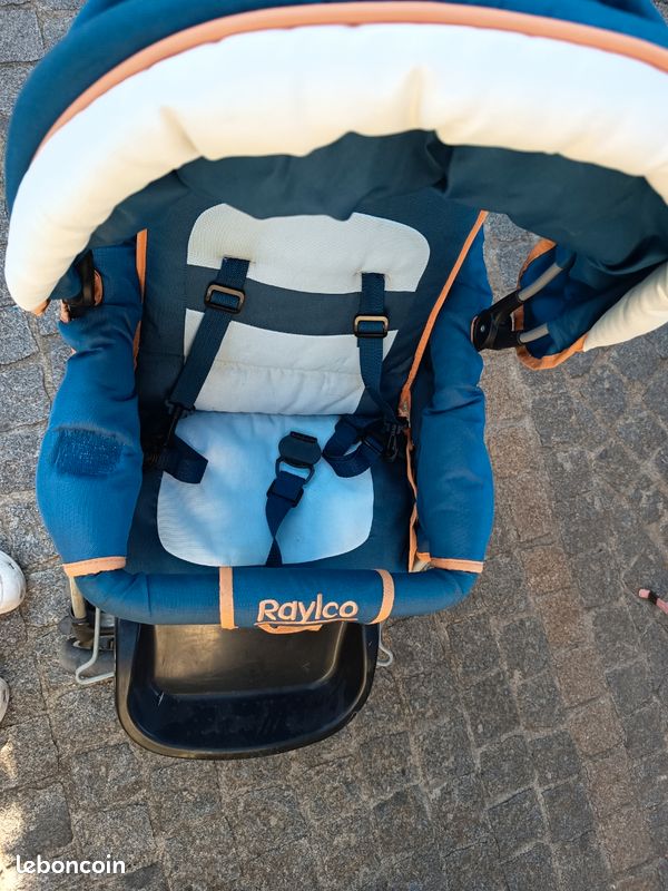 Poussette double Raylco en longueur — Bleue et orange (image 9)
