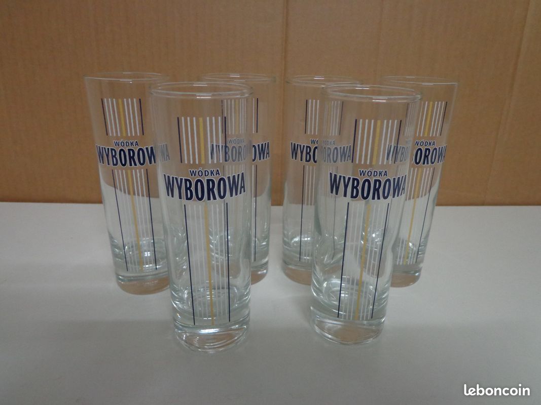 Lot 6 verres Sérigraphies Wyborowa (image 4)
