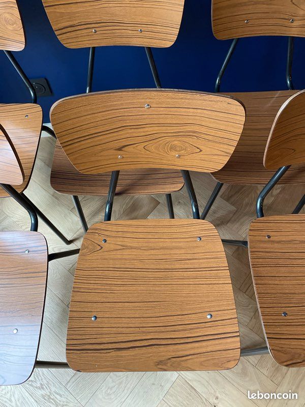 Chaises en Formica brun (image 4)