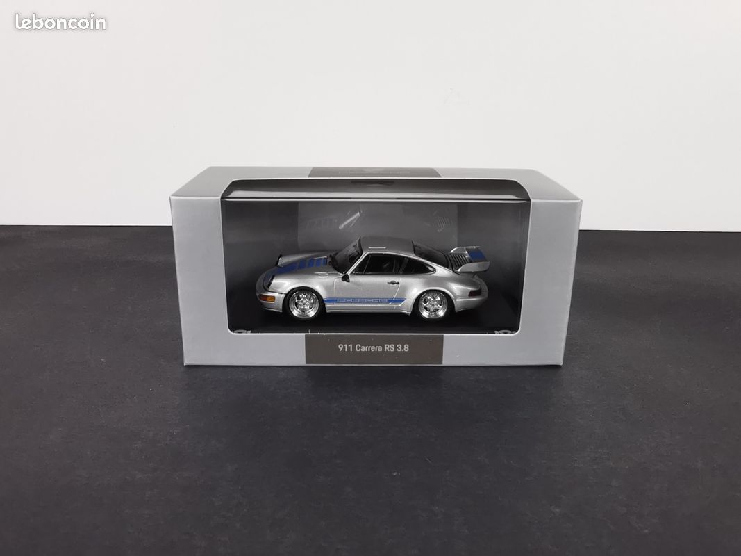 Miniature Spark 1/43 Porsche 911 (964) Carrera RS 3.8 Mirage - Bleu/Argent