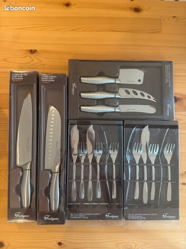 Lot De 10 Couteaux Chabanne – 4 Couteaux De Table + 6 Couteaux à Fromage, Inox, Style Louis XV