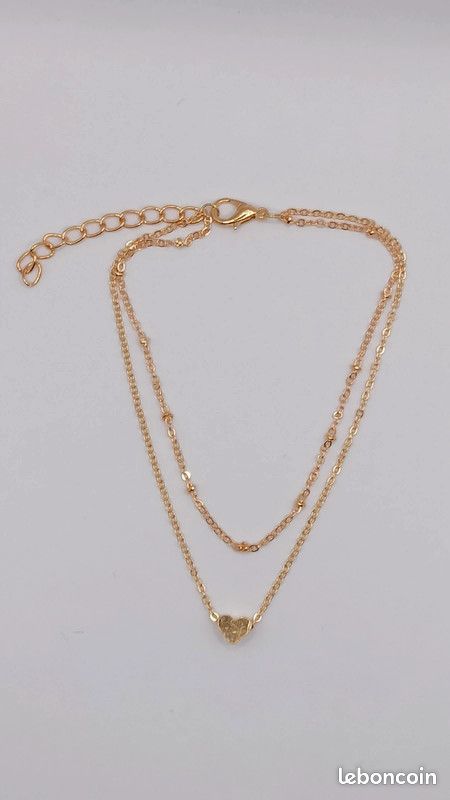 Bracelet de cheville doré avec un coeur pour femme fille ado cadeau (image 1)