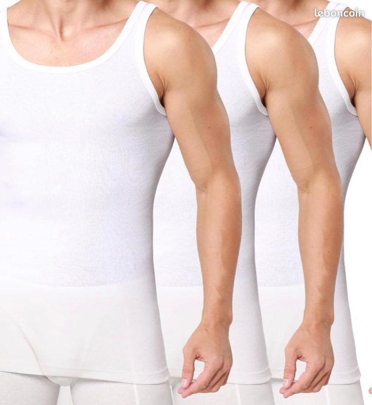Lot de 3 débardeurs homme 100% coton taille M (image 2)