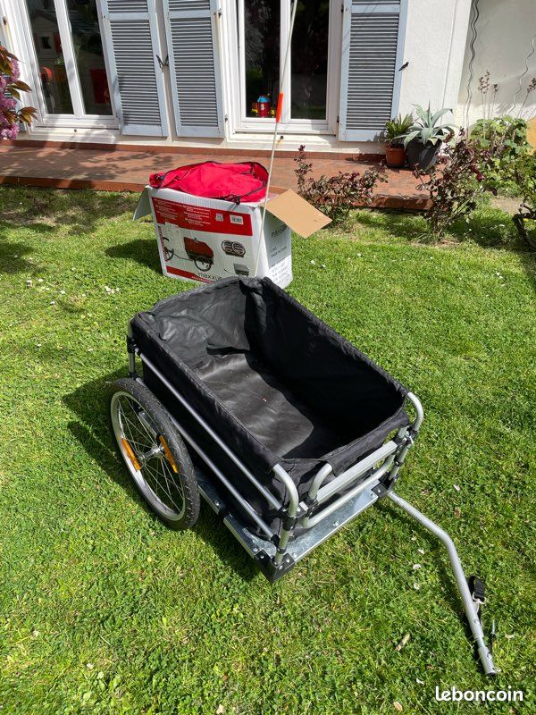 Remorque de vélo utilitaire avec housses avec roues 20 ‘’fixation axe