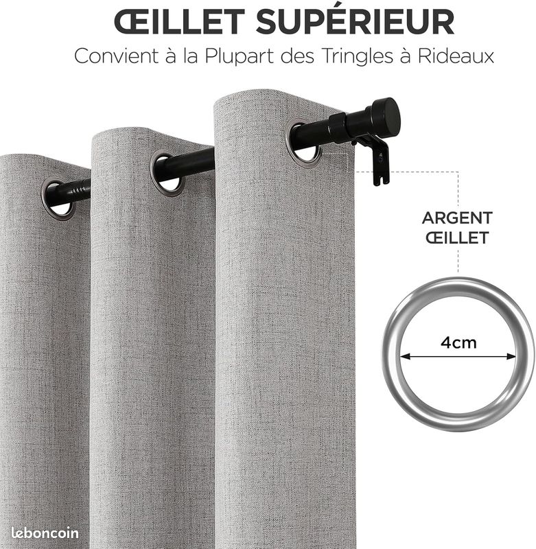 Rideaux Occultants Thermiques PONY DANCE 2 Panneaux 140x260 Cm - Isolation Anti-froid/bruit