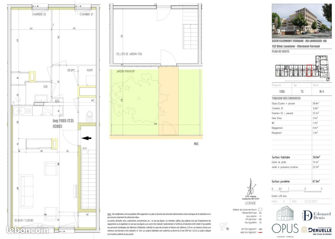 Appartement 3 pièces 62 m² · à Clermont-Ferrand · 62 m² · 799 €/mois